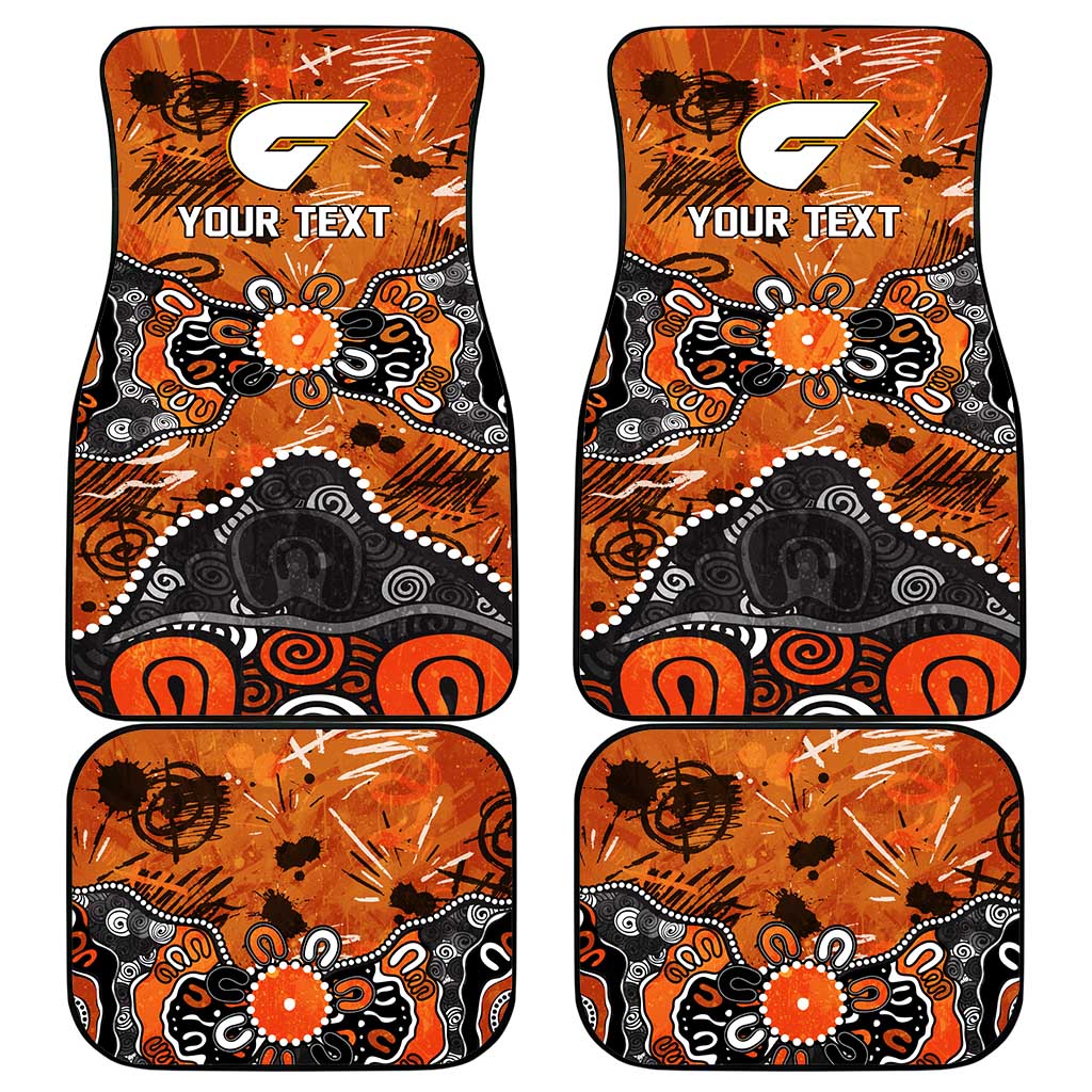 Personalized Greater Western Sydney Giants Car Mats Aboriginal Dot Painting Graffiti Style