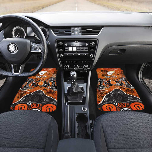 Personalized Greater Western Sydney Giants Car Mats Aboriginal Dot Painting Graffiti Style
