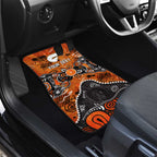 Personalized Greater Western Sydney Giants Car Mats Aboriginal Dot Painting Graffiti Style