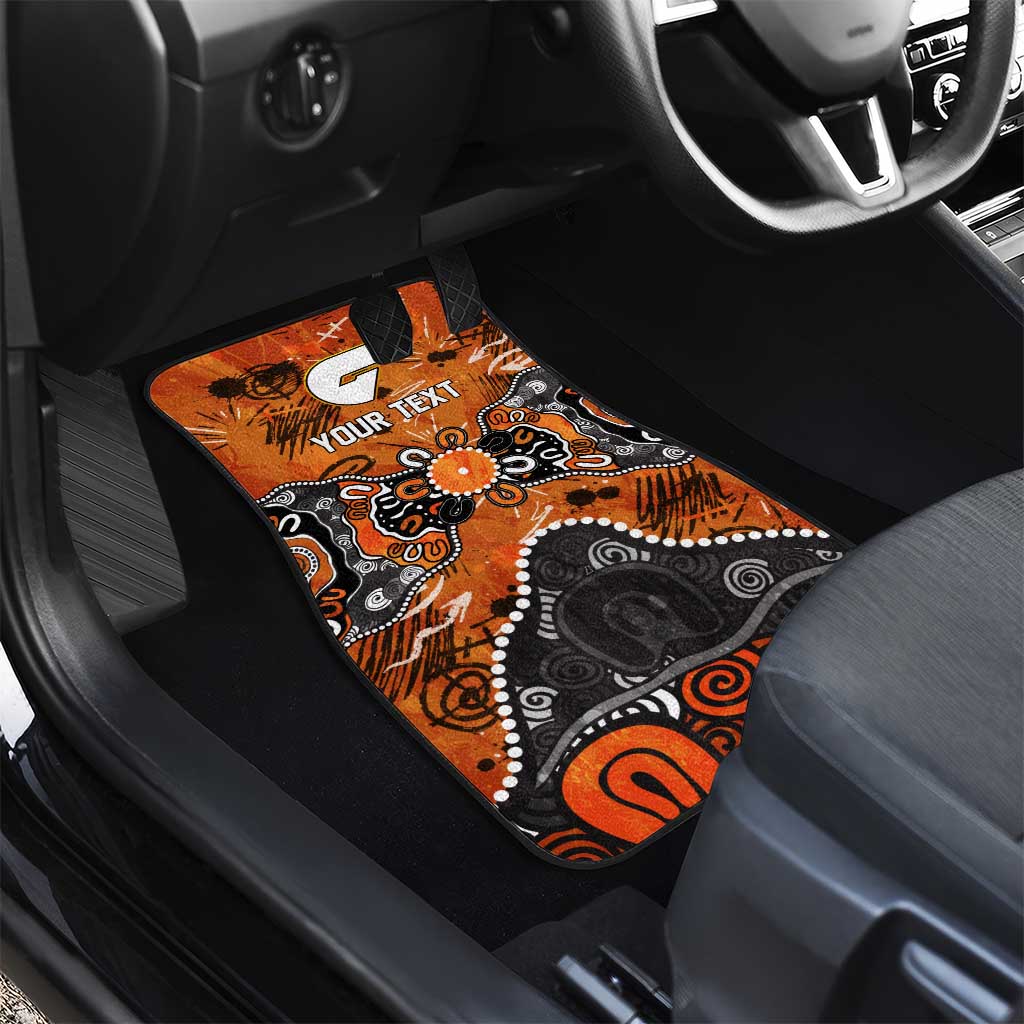 Personalized Greater Western Sydney Giants Car Mats Aboriginal Dot Painting Graffiti Style