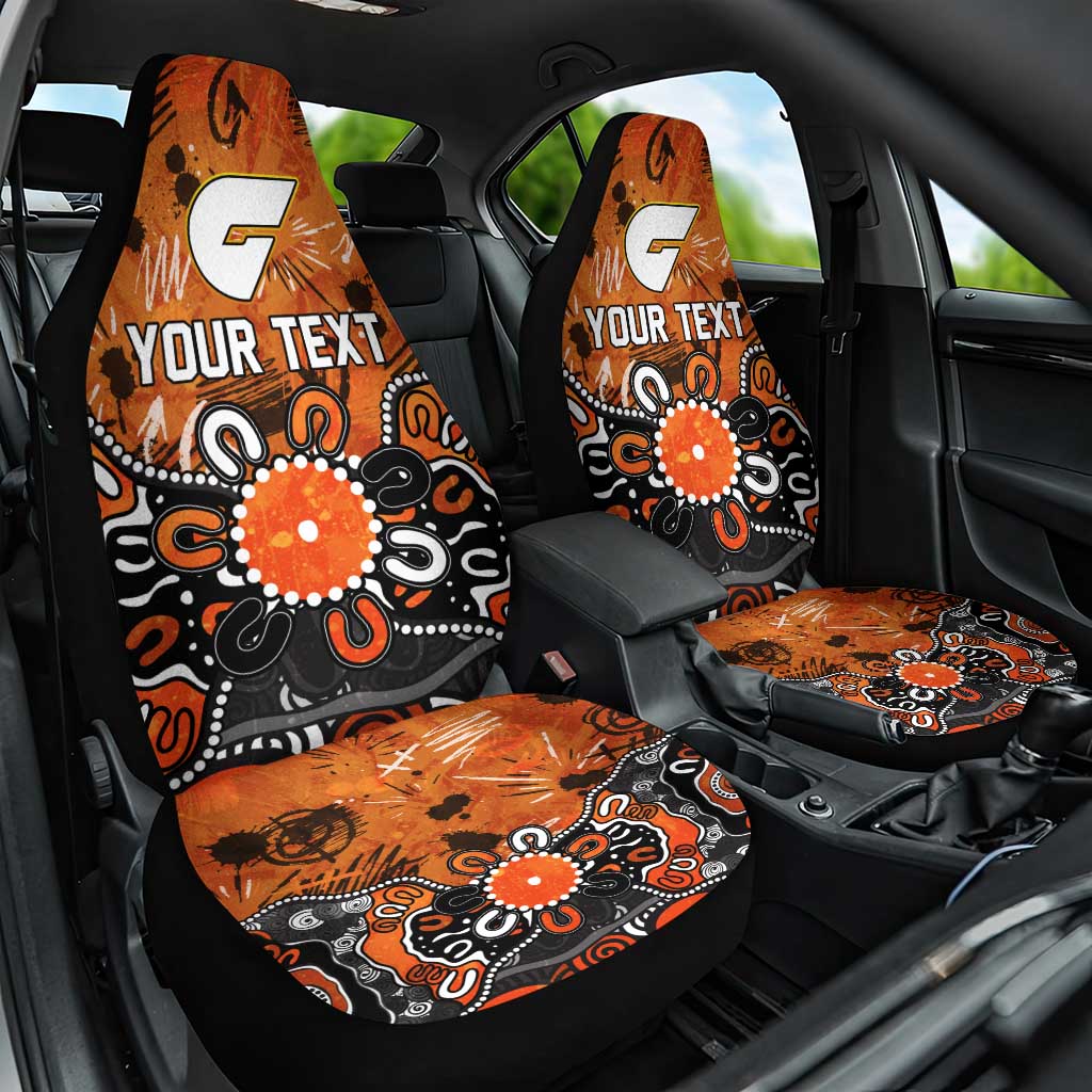 Personalized Greater Western Sydney Giants Car Seat Cover Aboriginal Dot Painting Graffiti Style