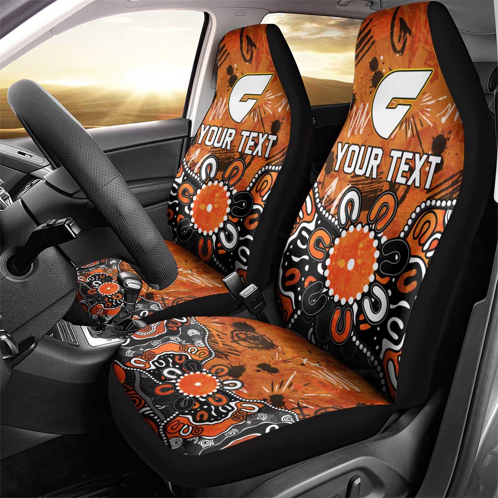 Personalized Greater Western Sydney Giants Car Seat Cover Aboriginal Dot Painting Graffiti Style