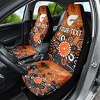 Personalized Greater Western Sydney Giants Car Seat Cover Aboriginal Dot Painting Graffiti Style