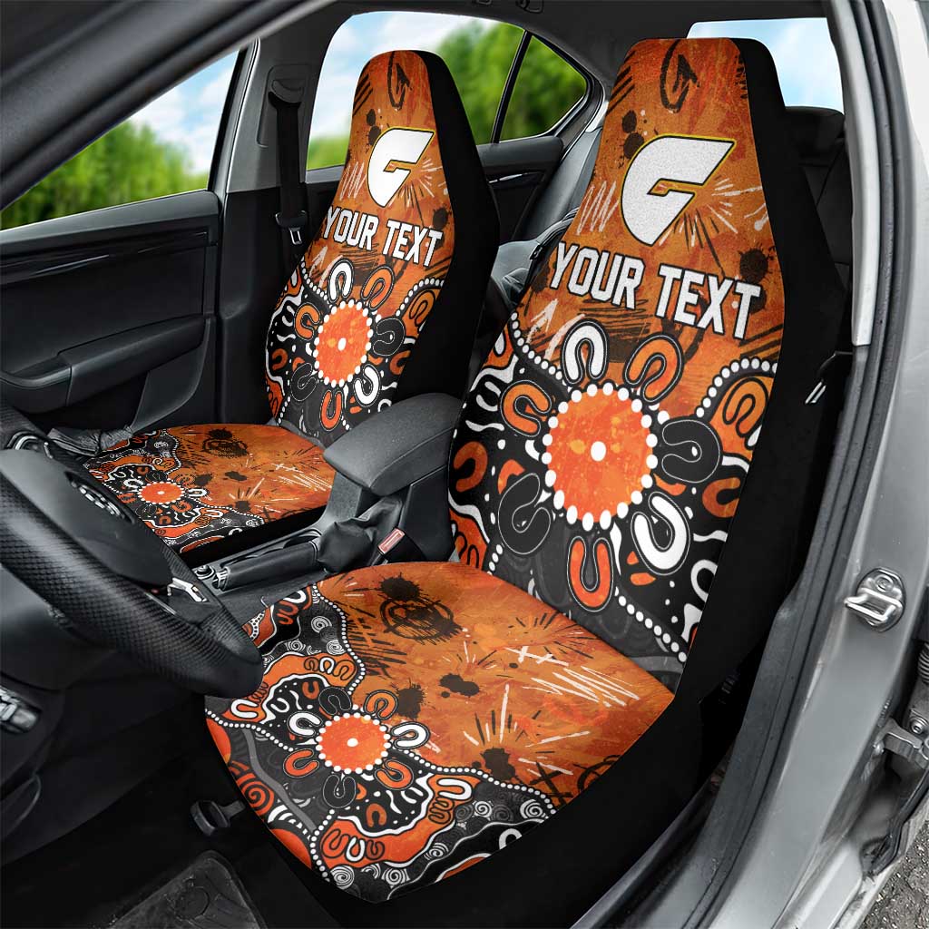 Personalized Greater Western Sydney Giants Car Seat Cover Aboriginal Dot Painting Graffiti Style