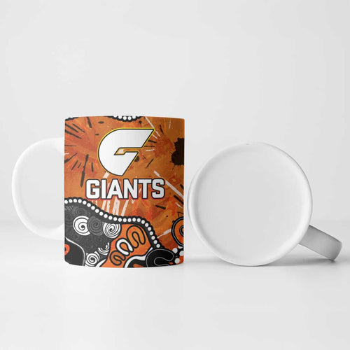 Personalized Greater Western Sydney Giants Ceramic Mug Aboriginal Dot Painting Graffiti Style