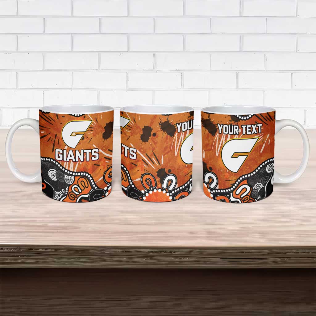 Personalized Greater Western Sydney Giants Ceramic Mug Aboriginal Dot Painting Graffiti Style