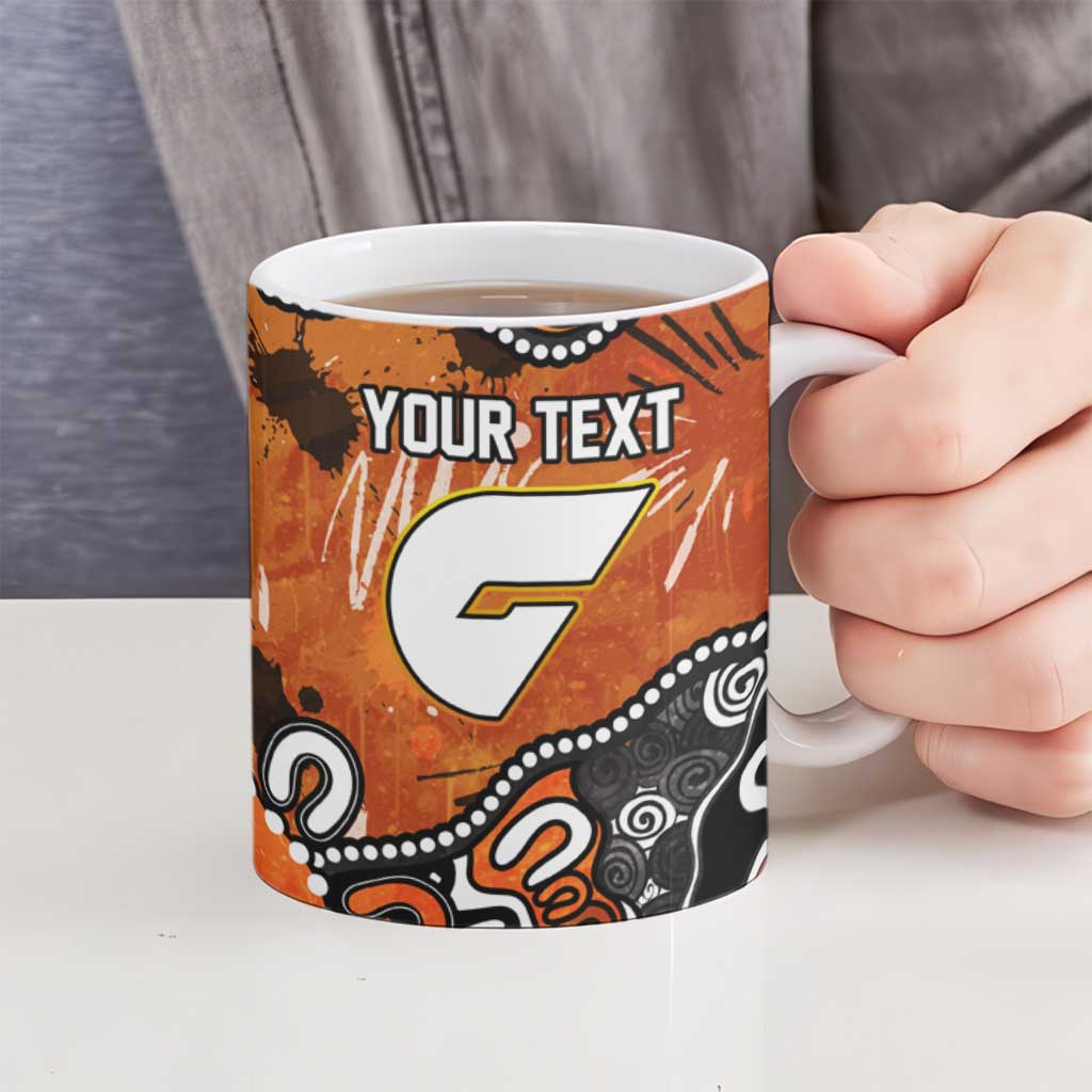 Personalized Greater Western Sydney Giants Ceramic Mug Aboriginal Dot Painting Graffiti Style