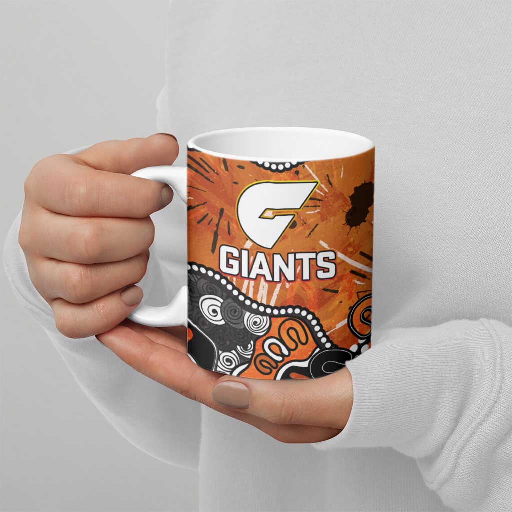 Personalized Greater Western Sydney Giants Ceramic Mug Aboriginal Dot Painting Graffiti Style