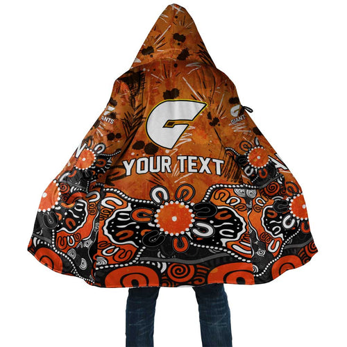 Personalized Greater Western Sydney Giants Cloak Aboriginal Dot Painting Graffiti Style