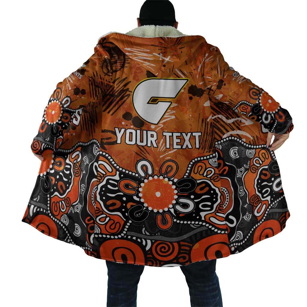 Personalized Greater Western Sydney Giants Cloak Aboriginal Dot Painting Graffiti Style