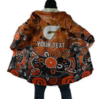 Personalized Greater Western Sydney Giants Cloak Aboriginal Dot Painting Graffiti Style