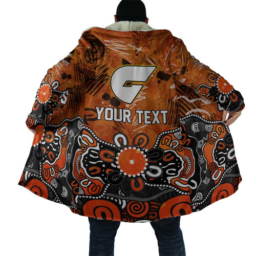 Personalized Greater Western Sydney Giants Cloak Aboriginal Dot Painting Graffiti Style