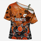 Personalized Greater Western Sydney Giants Cross Shoulder Shirt Aboriginal Dot Painting Graffiti Style