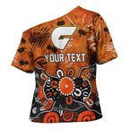 Personalized Greater Western Sydney Giants Cross Shoulder Shirt Aboriginal Dot Painting Graffiti Style