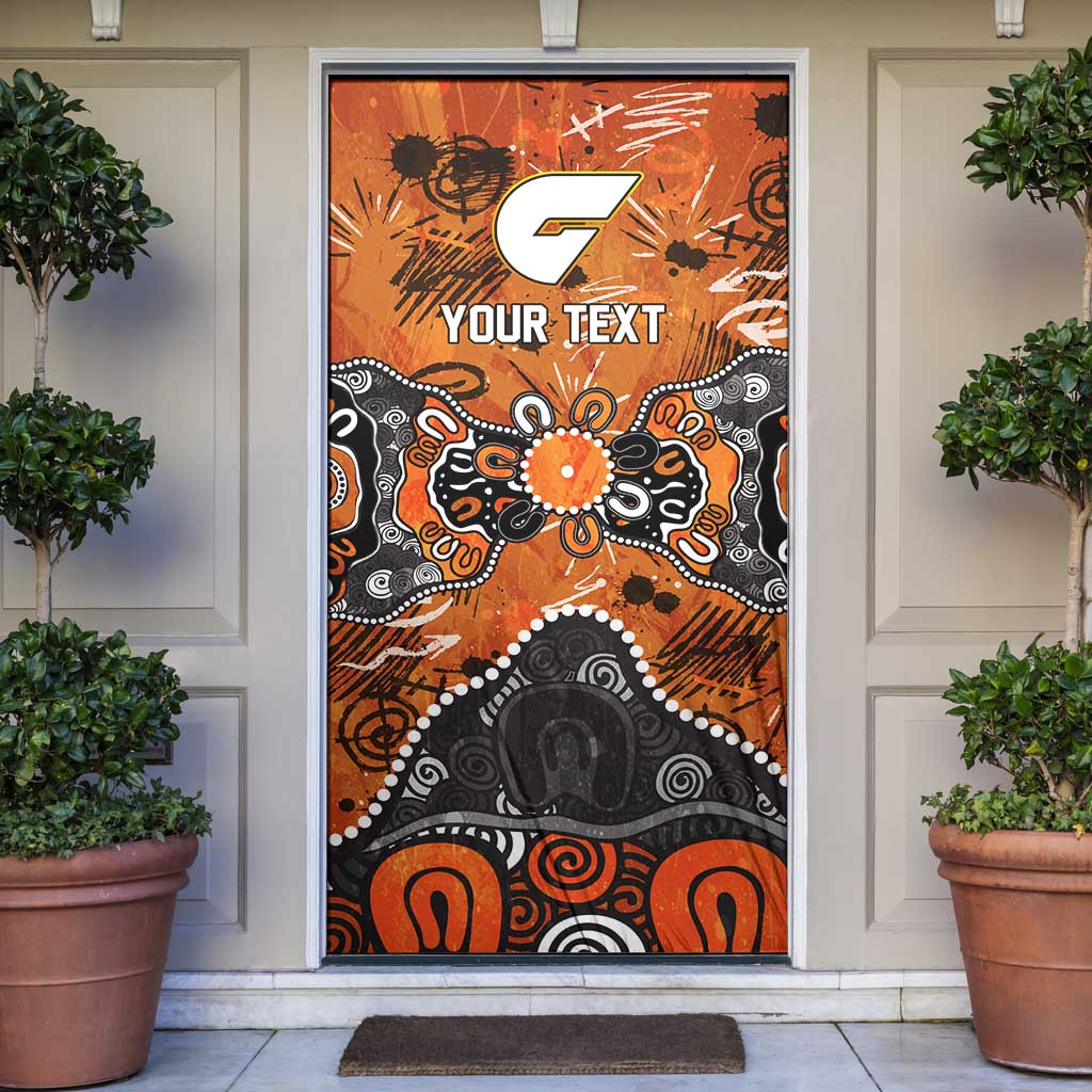 Personalized Greater Western Sydney Giants Door Cover Aboriginal Dot Painting Graffiti Style