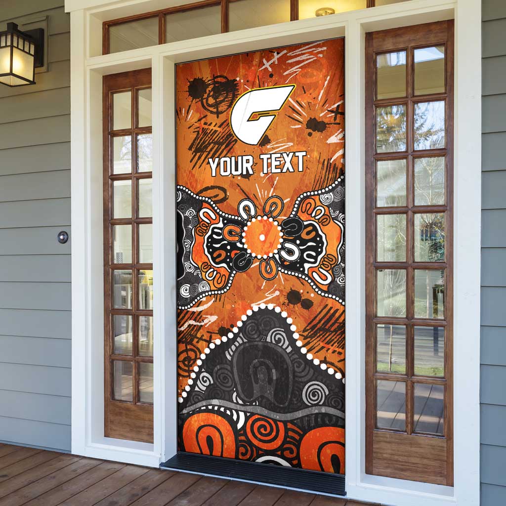 Personalized Greater Western Sydney Giants Door Cover Aboriginal Dot Painting Graffiti Style
