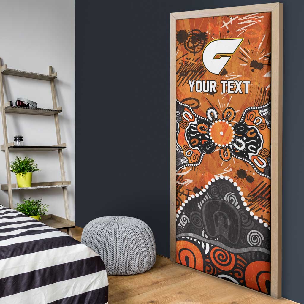 Personalized Greater Western Sydney Giants Door Cover Aboriginal Dot Painting Graffiti Style