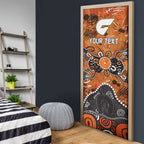 Personalized Greater Western Sydney Giants Door Cover Aboriginal Dot Painting Graffiti Style
