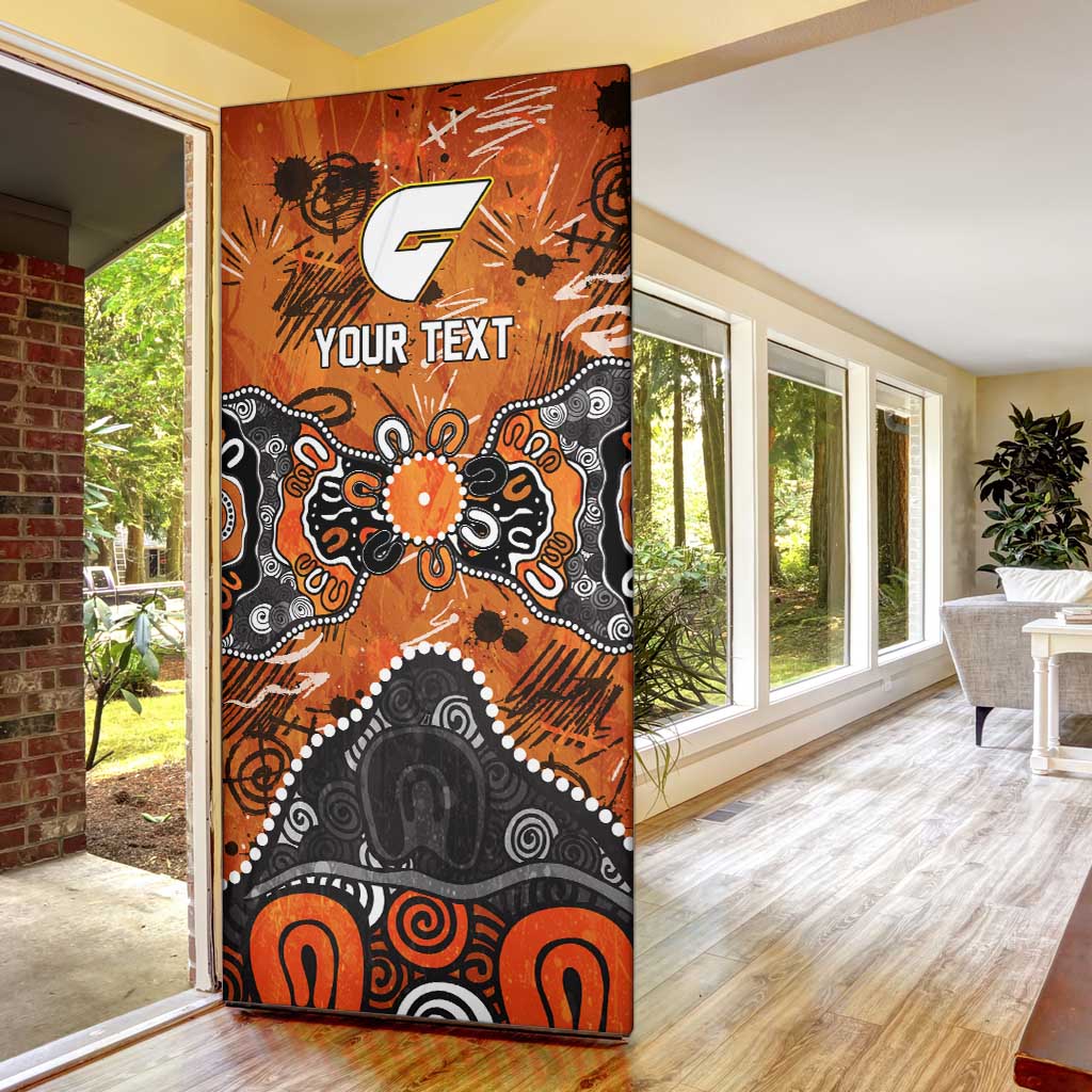 Personalized Greater Western Sydney Giants Door Cover Aboriginal Dot Painting Graffiti Style