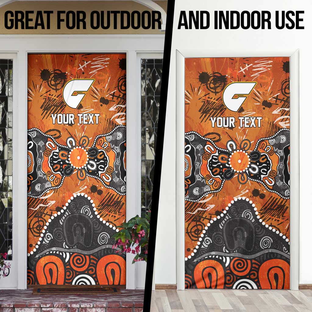 Personalized Greater Western Sydney Giants Door Cover Aboriginal Dot Painting Graffiti Style