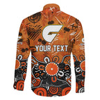 Personalized Greater Western Sydney Giants Family Matching Puletasi and Hawaiian Shirt Aboriginal Dot Painting Graffiti Style