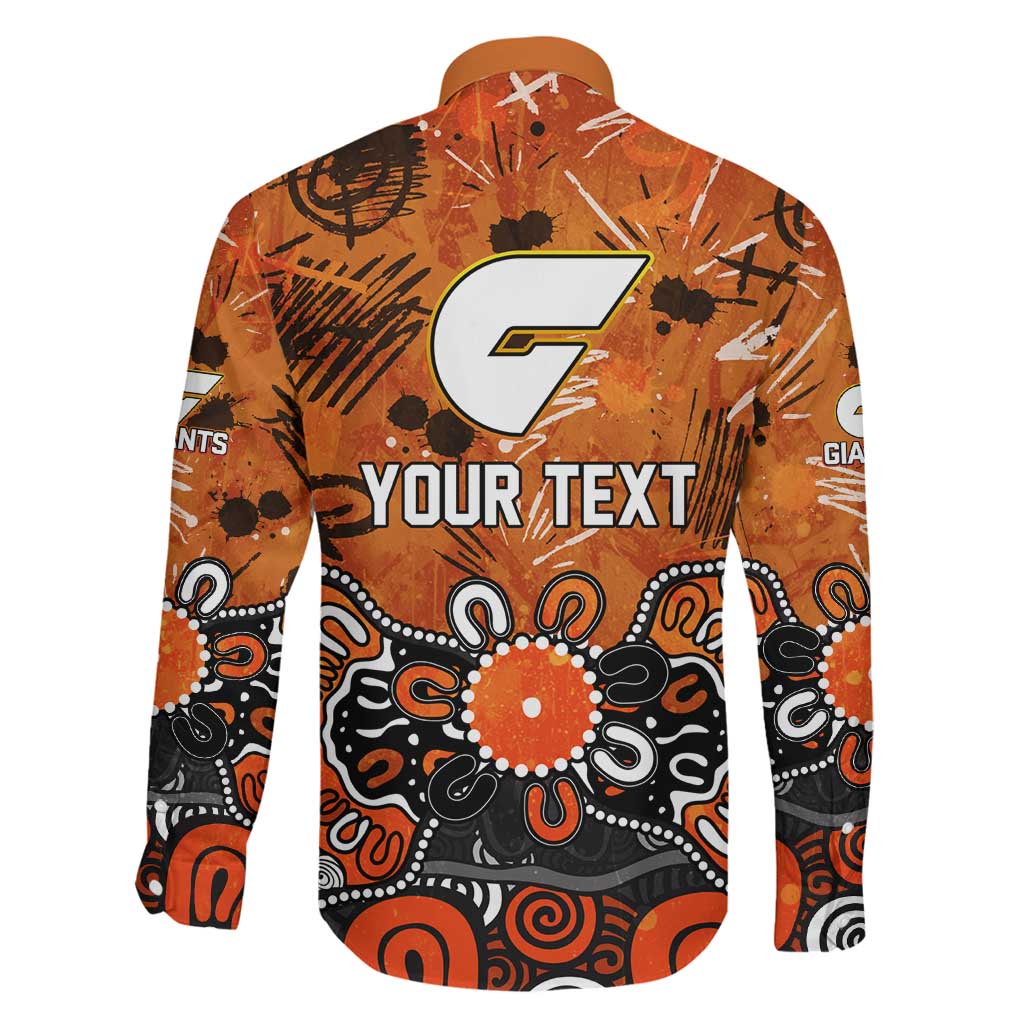 Personalized Greater Western Sydney Giants Family Matching Puletasi and Hawaiian Shirt Aboriginal Dot Painting Graffiti Style