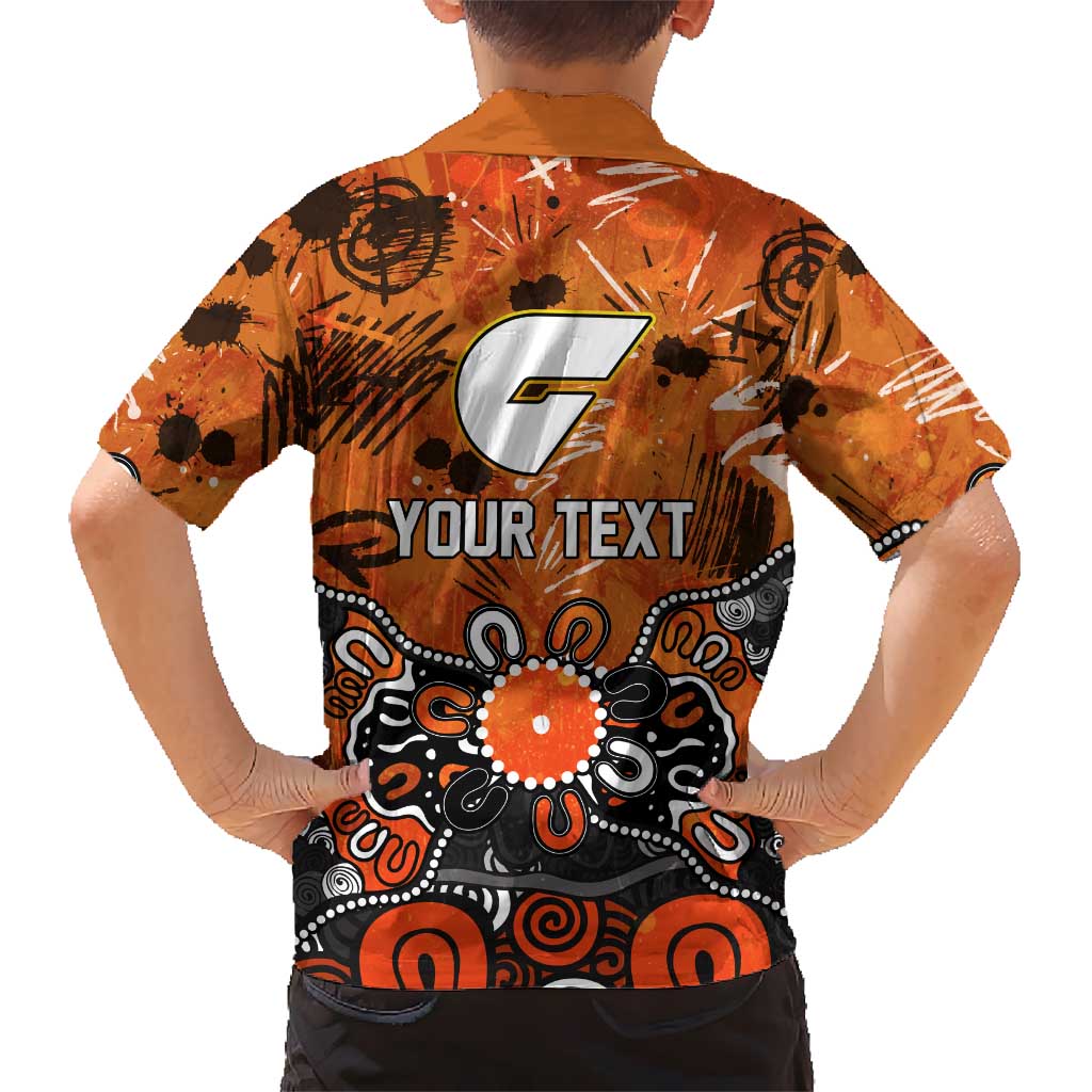 Personalized Greater Western Sydney Giants Family Matching Summer Maxi Dress and Hawaiian Shirt Aboriginal Dot Painting Graffiti Style