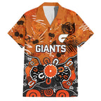 Personalized Greater Western Sydney Giants Family Matching Summer Maxi Dress and Hawaiian Shirt Aboriginal Dot Painting Graffiti Style