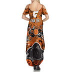Personalized Greater Western Sydney Giants Family Matching Summer Maxi Dress and Hawaiian Shirt Aboriginal Dot Painting Graffiti Style