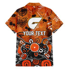 Personalized Greater Western Sydney Giants Family Matching Tank Maxi Dress and Hawaiian Shirt Aboriginal Dot Painting Graffiti Style