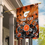 Personalized Greater Western Sydney Giants Garden Flag Aboriginal Dot Painting Graffiti Style
