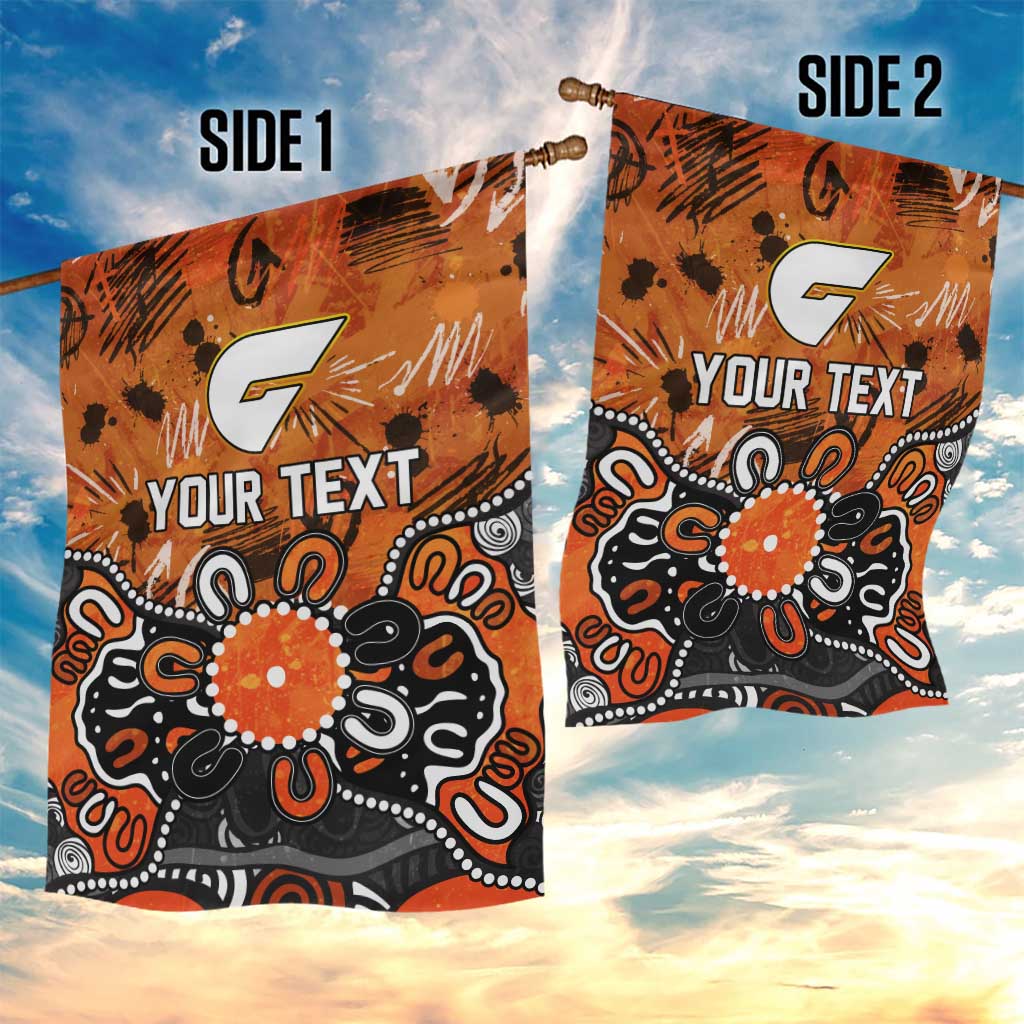 Personalized Greater Western Sydney Giants Garden Flag Aboriginal Dot Painting Graffiti Style