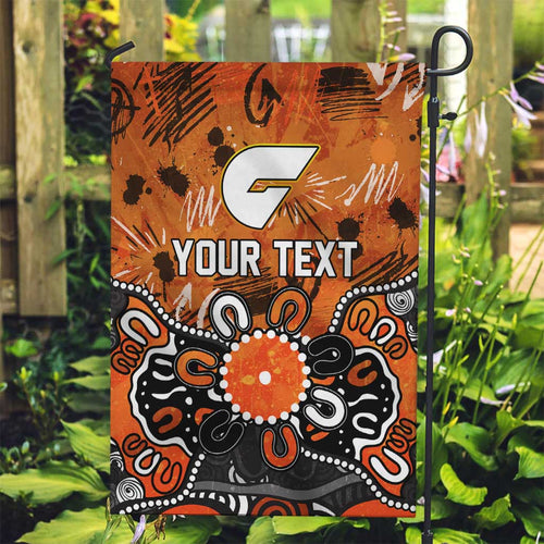 Personalized Greater Western Sydney Giants Garden Flag Aboriginal Dot Painting Graffiti Style