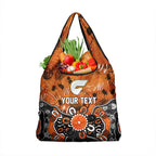 Personalized Greater Western Sydney Giants Grocery Bag Aboriginal Dot Painting Graffiti Style