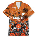 Personalized Greater Western Sydney Giants Hawaiian Shirt Aboriginal Dot Painting Graffiti Style