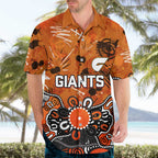 Personalized Greater Western Sydney Giants Hawaiian Shirt Aboriginal Dot Painting Graffiti Style