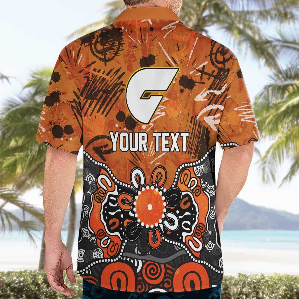 Personalized Greater Western Sydney Giants Hawaiian Shirt Aboriginal Dot Painting Graffiti Style