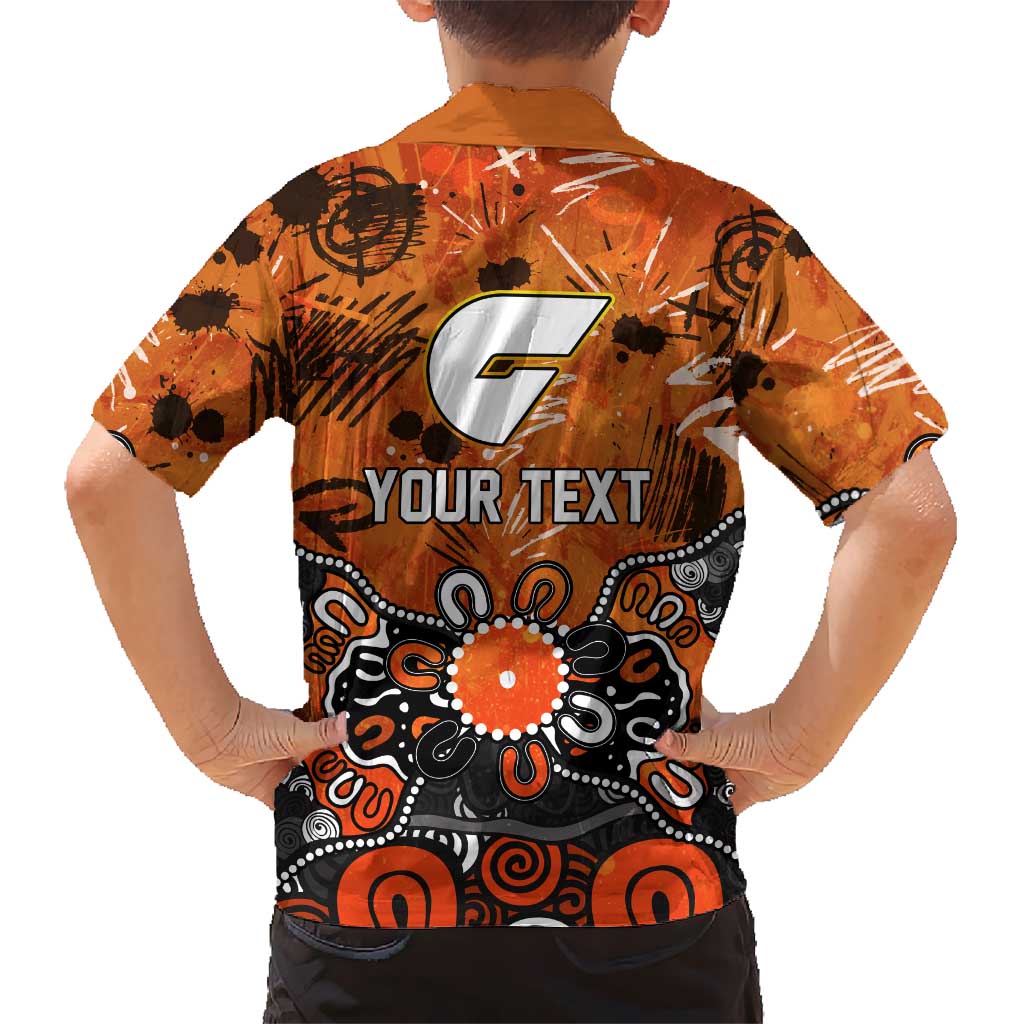 Personalized Greater Western Sydney Giants Hawaiian Shirt Aboriginal Dot Painting Graffiti Style