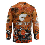 Personalized Greater Western Sydney Giants Hockey Jersey Aboriginal Dot Painting Graffiti Style