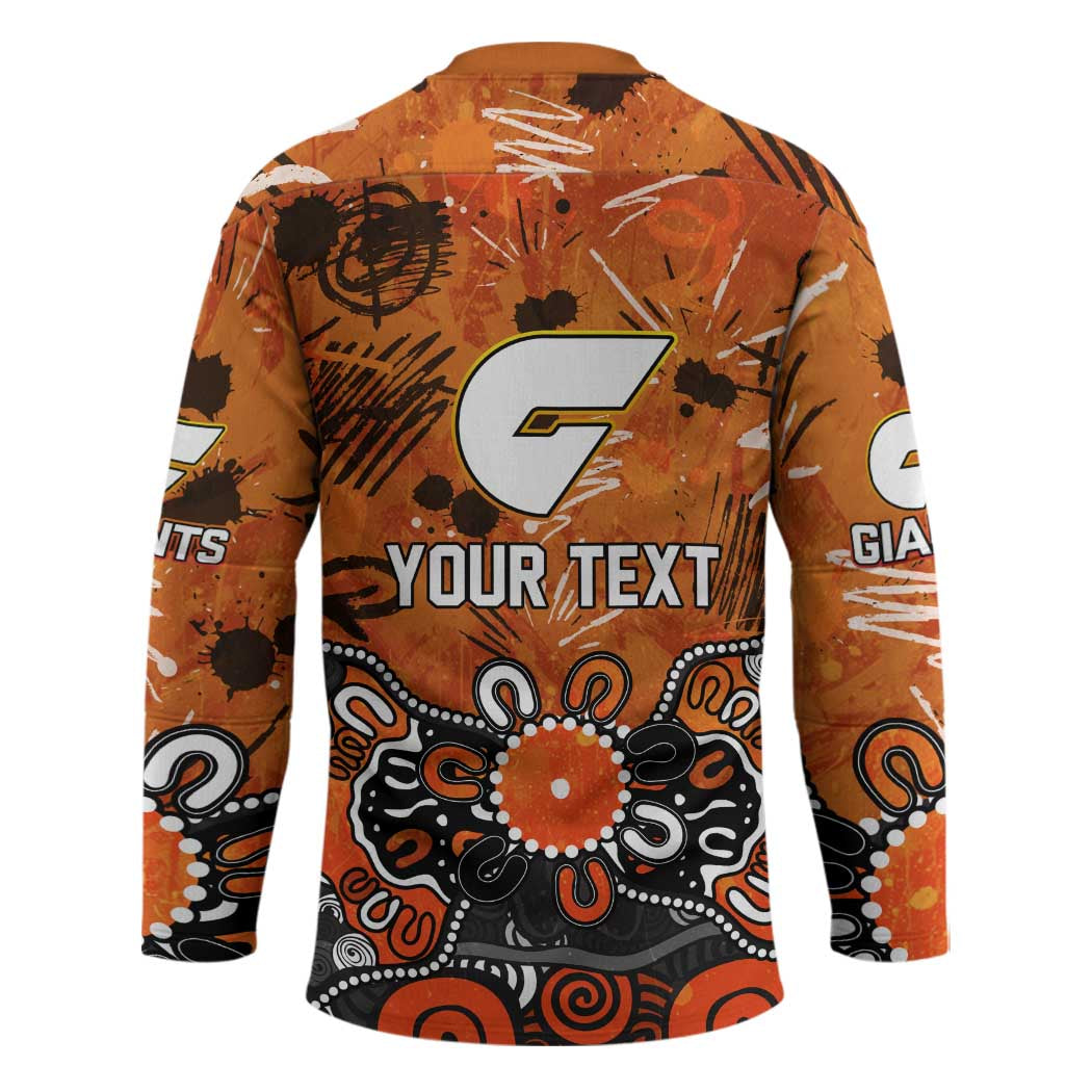 Personalized Greater Western Sydney Giants Hockey Jersey Aboriginal Dot Painting Graffiti Style