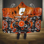 Personalized Greater Western Sydney Giants Hooded Blanket Aboriginal Dot Painting Graffiti Style