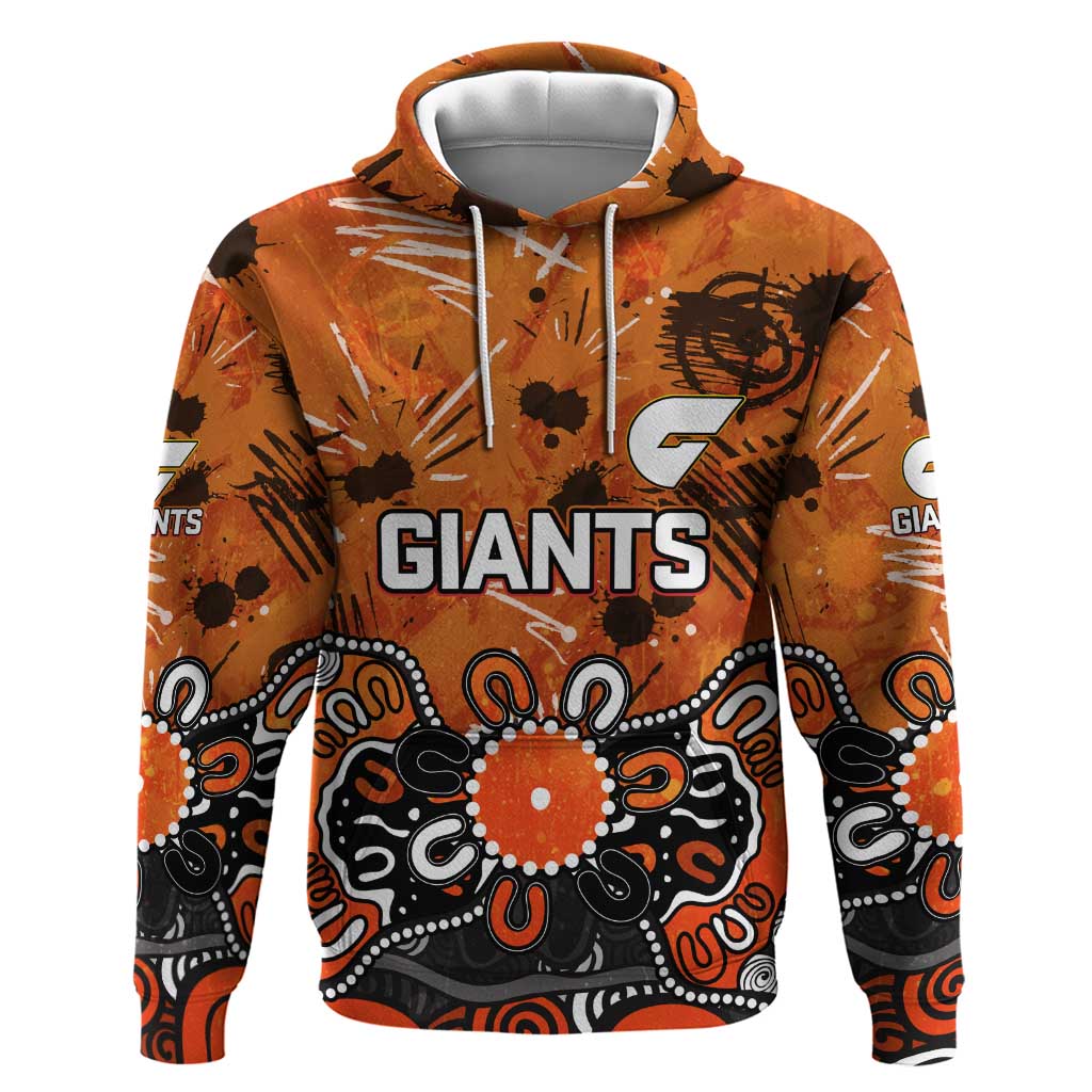 Personalized Greater Western Sydney Giants Hoodie Aboriginal Dot Painting Graffiti Style