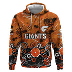 Personalized Greater Western Sydney Giants Hoodie Aboriginal Dot Painting Graffiti Style