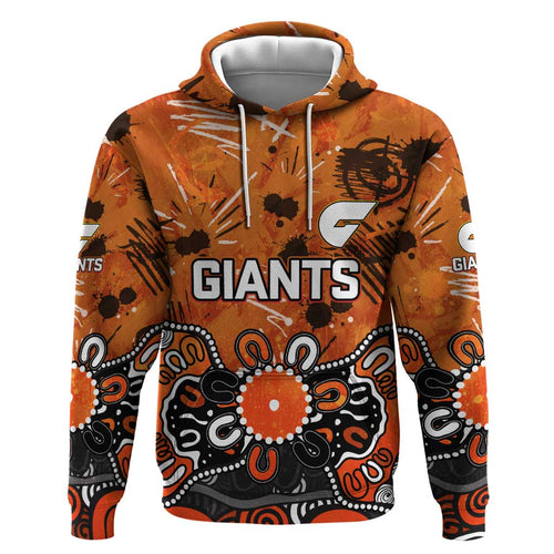 Personalized Greater Western Sydney Giants Hoodie Aboriginal Dot Painting Graffiti Style