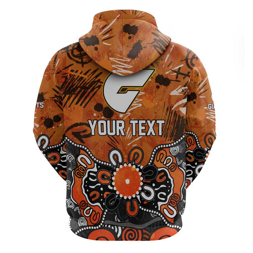 Personalized Greater Western Sydney Giants Hoodie Aboriginal Dot Painting Graffiti Style