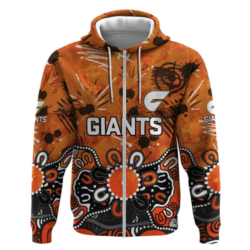 Personalized Greater Western Sydney Giants Hoodie Aboriginal Dot Painting Graffiti Style
