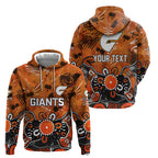 Personalized Greater Western Sydney Giants Hoodie Aboriginal Dot Painting Graffiti Style