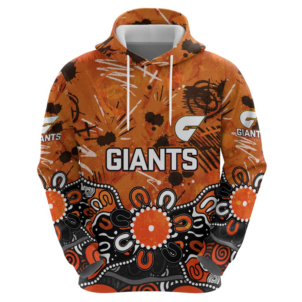 Personalized Greater Western Sydney Giants Hoodie Aboriginal Dot Painting Graffiti Style