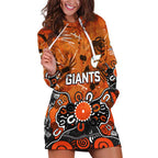 Personalized Greater Western Sydney Giants Hoodie Dress Aboriginal Dot Painting Graffiti Style
