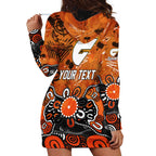 Personalized Greater Western Sydney Giants Hoodie Dress Aboriginal Dot Painting Graffiti Style